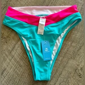 Cupshe Vibrant Pink and Aqua Bikini Bottoms